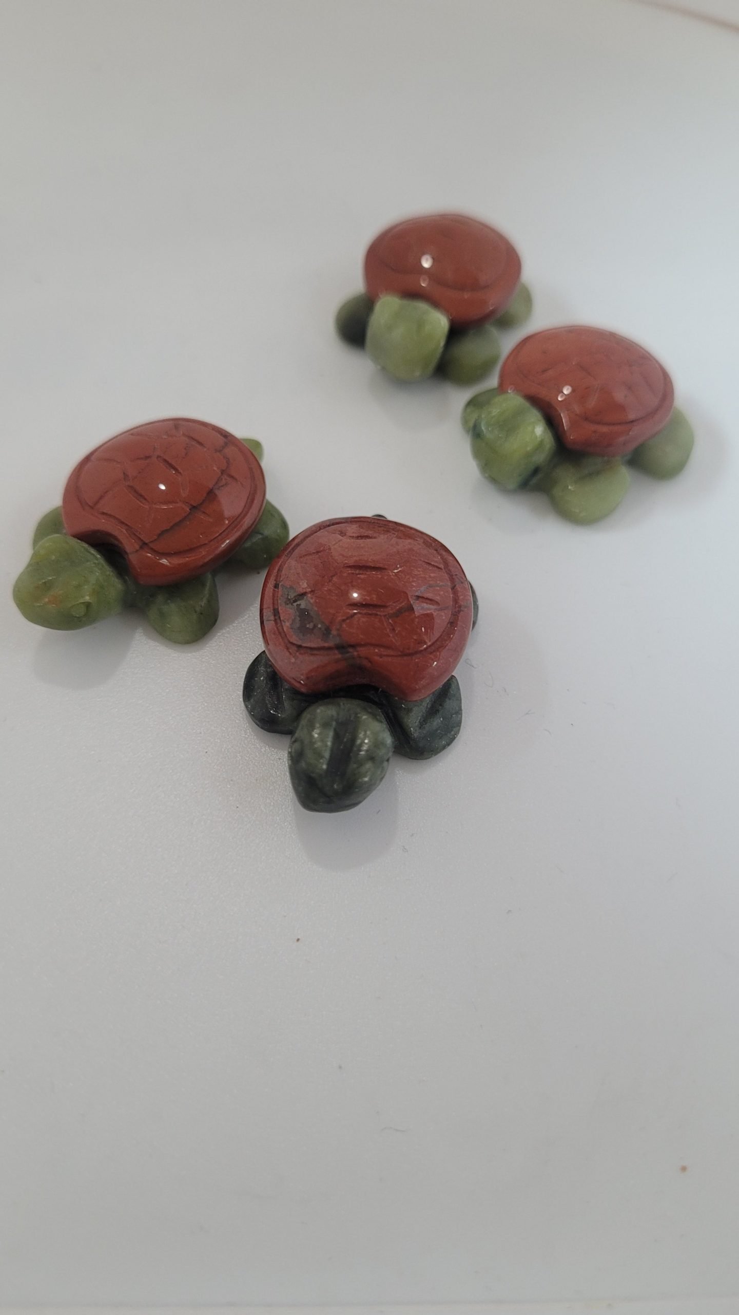 Jade and Red jasper Tiny Turtle