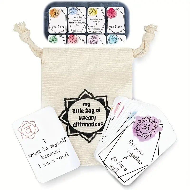 16 funny affirmations cards with Carry Pouch