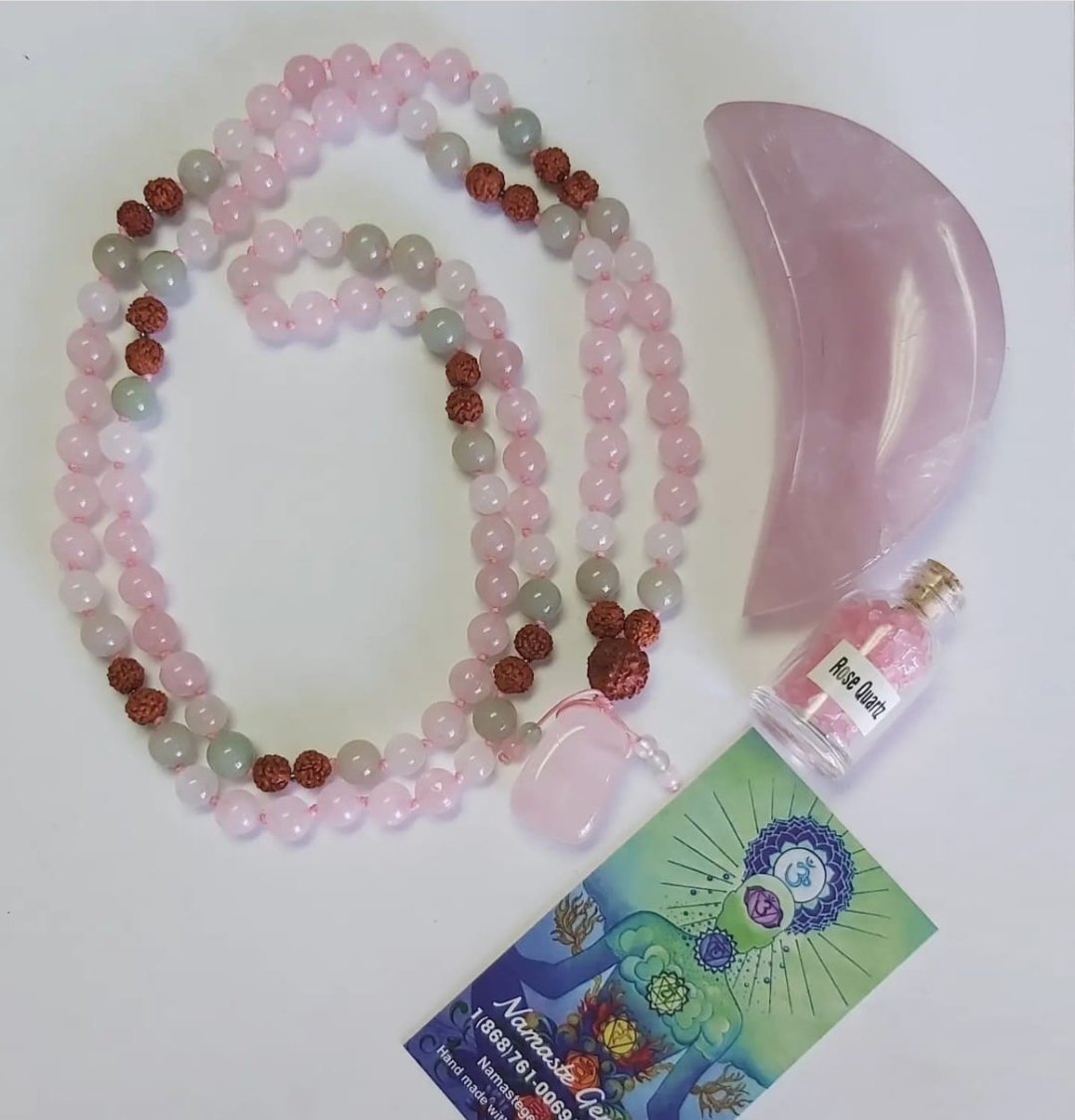 Custom made Rose quartz Mala