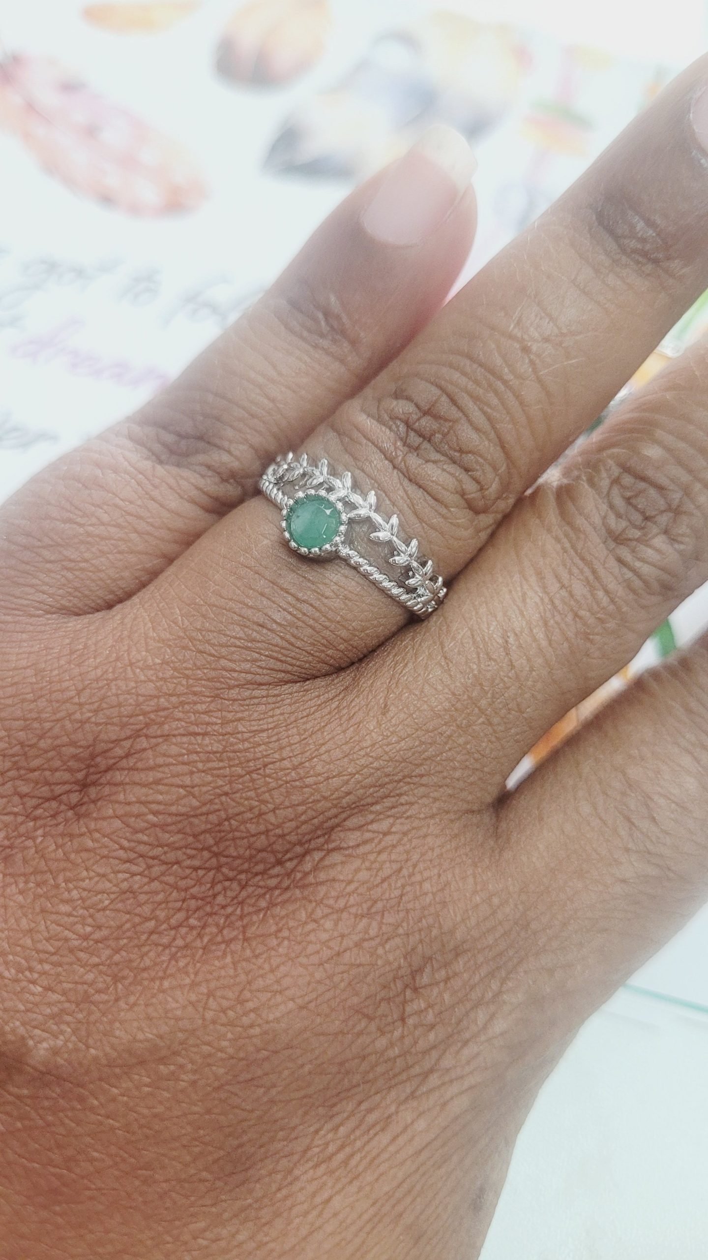 Emerald dainty rings