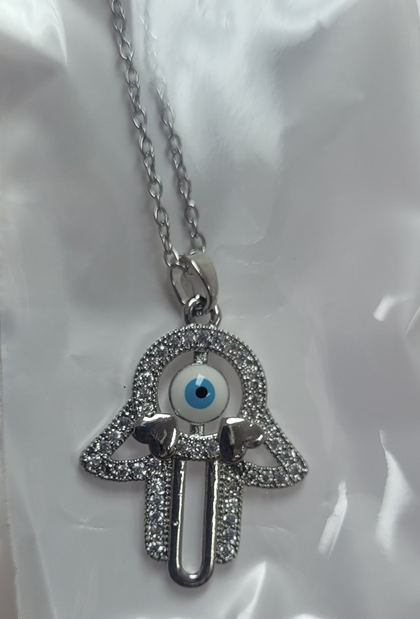 Stainless steel gold tone Evil eye necklace