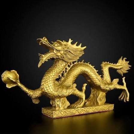 Extra Large Gold tone  Chinese Dragon