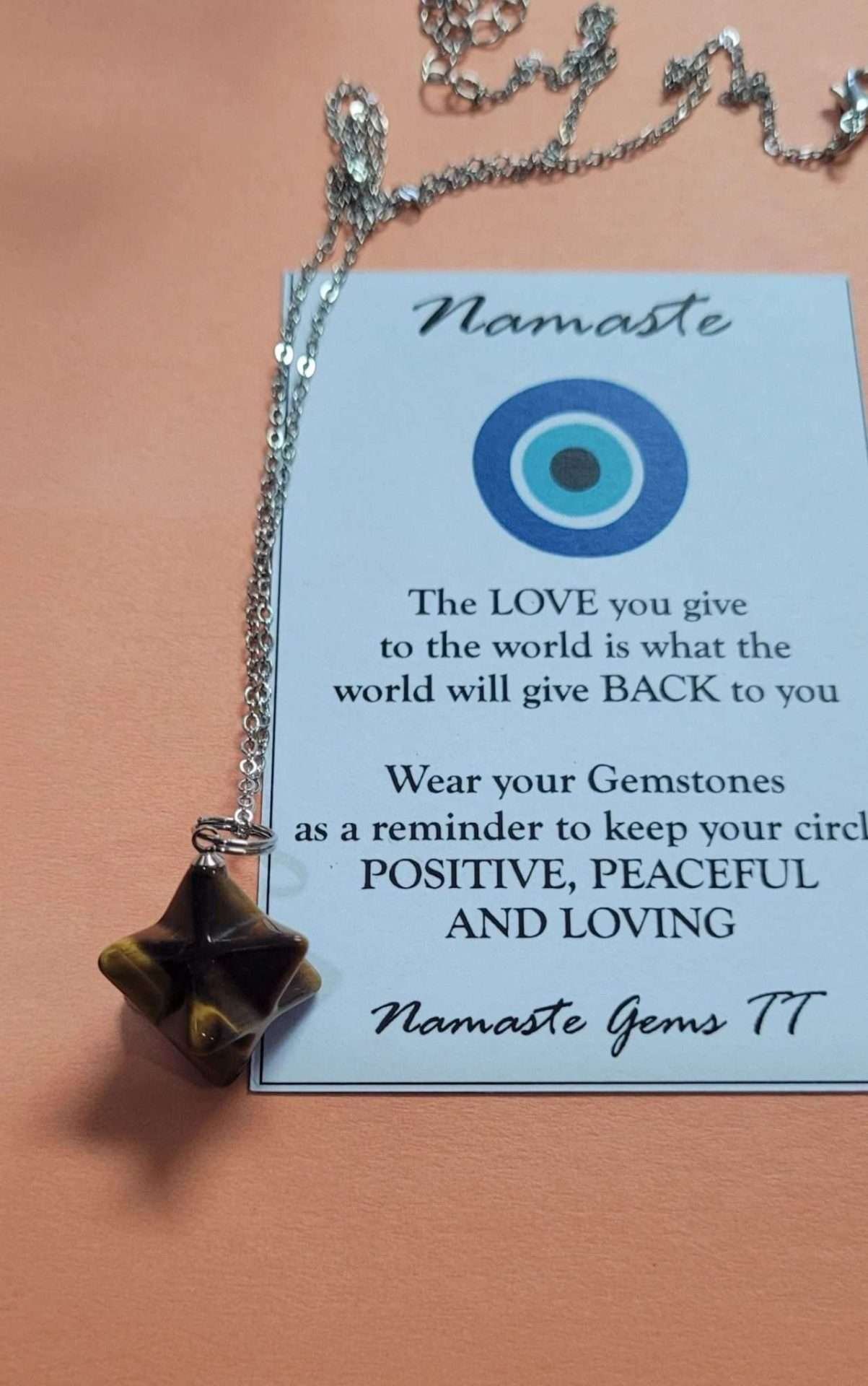 Tigers Eye Merkaba necklace