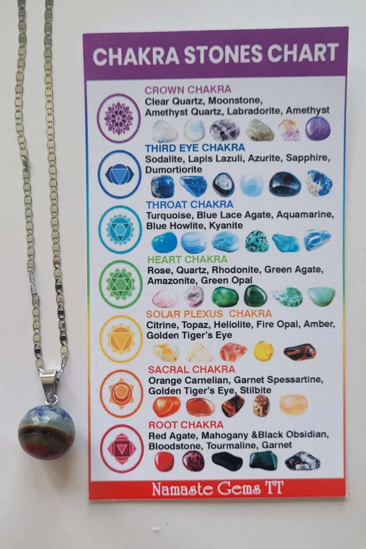 Chakra mini sphere necklace