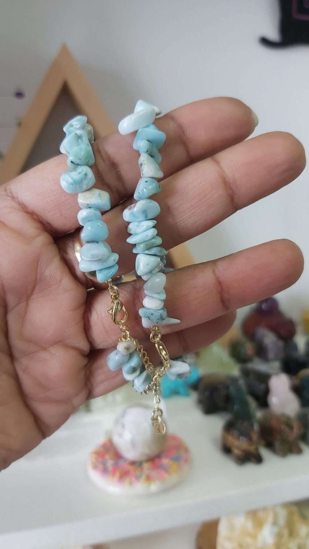 Larimar chip bracelet