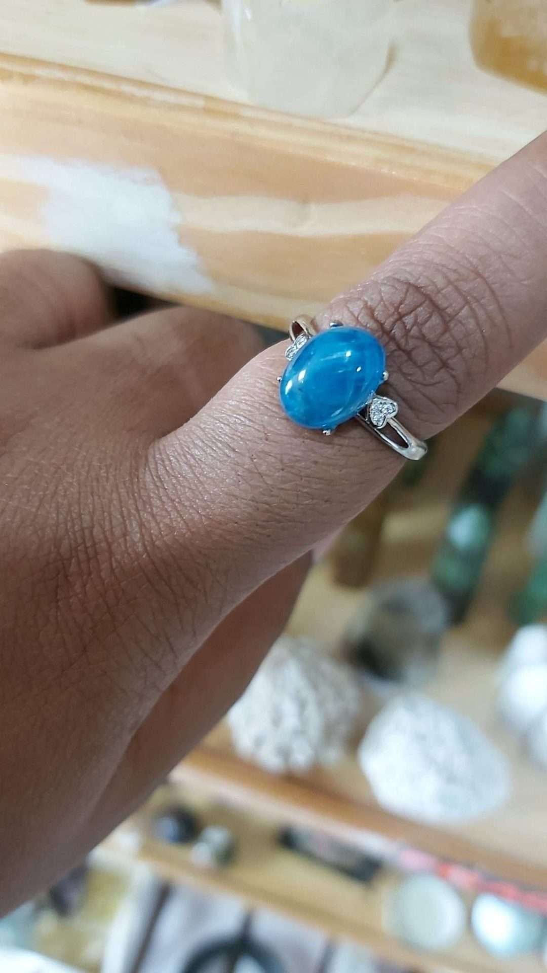 Blue Apatite  ring (adjustable)