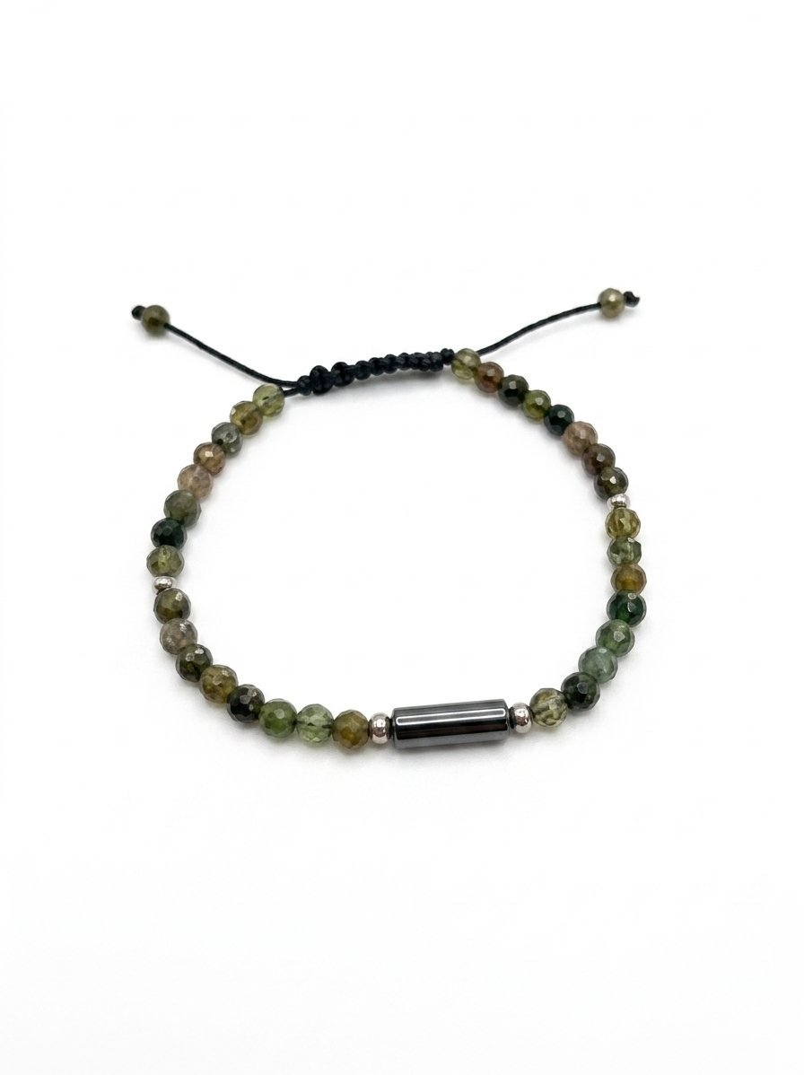 4mm Indian Agate pull string bracelet