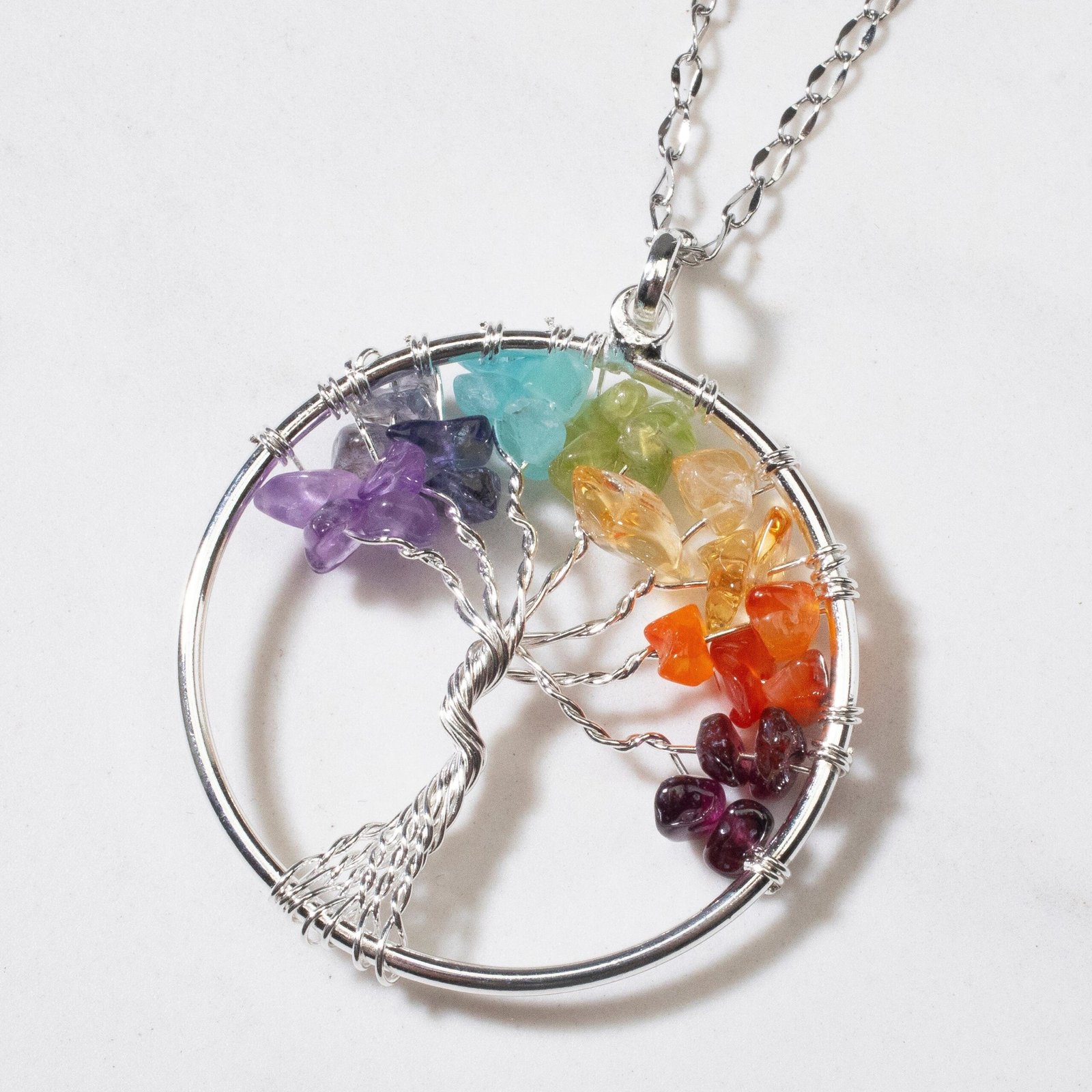 Chakra tree of life necklace