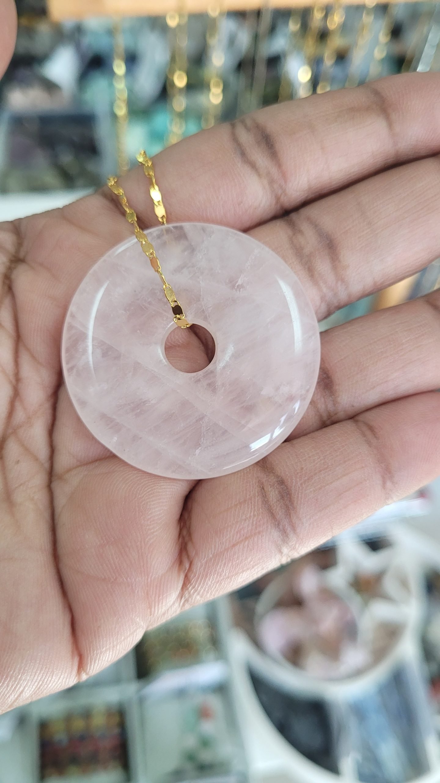 Rose quartz pendants