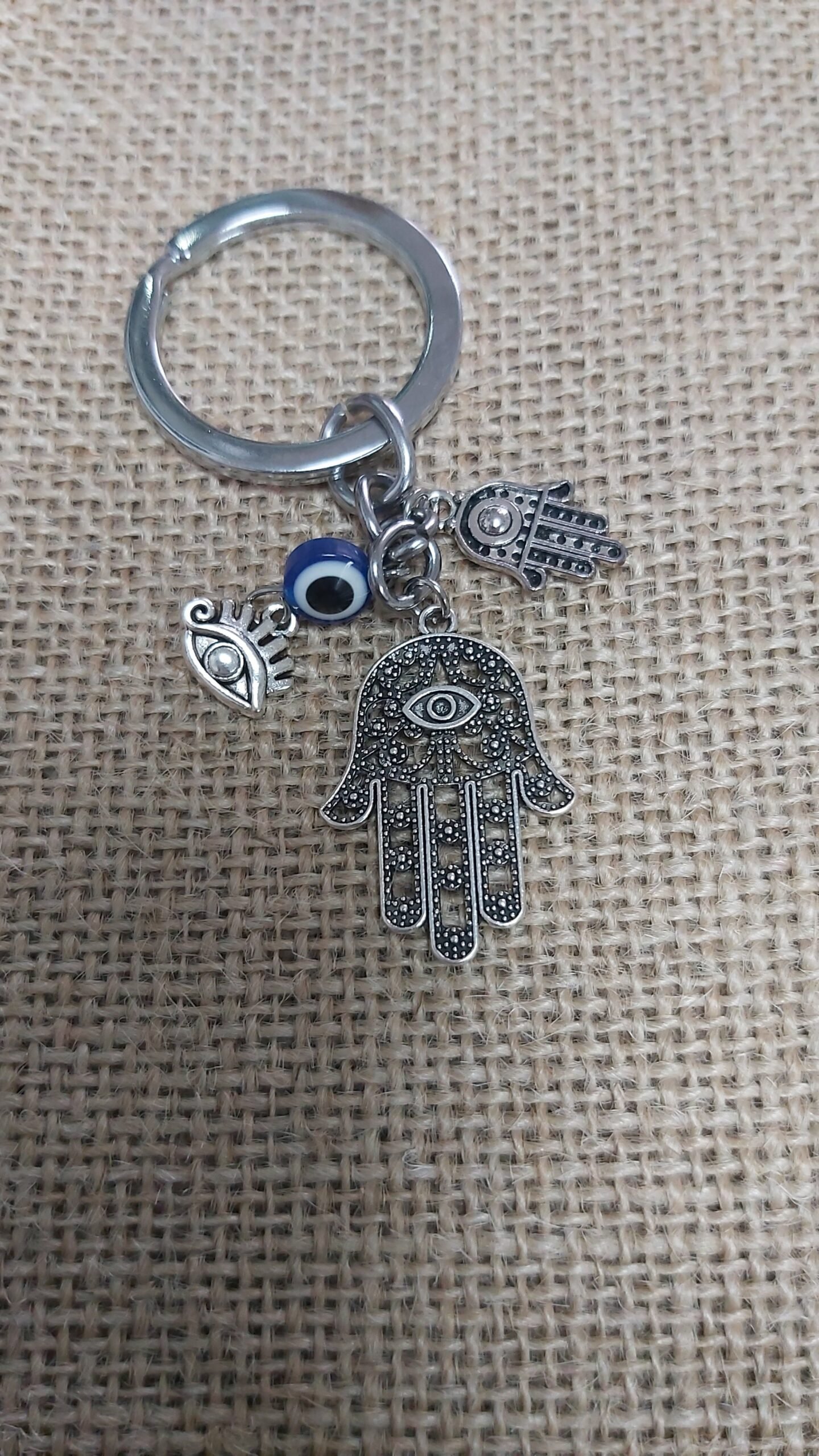 Evil eye hamza key chain